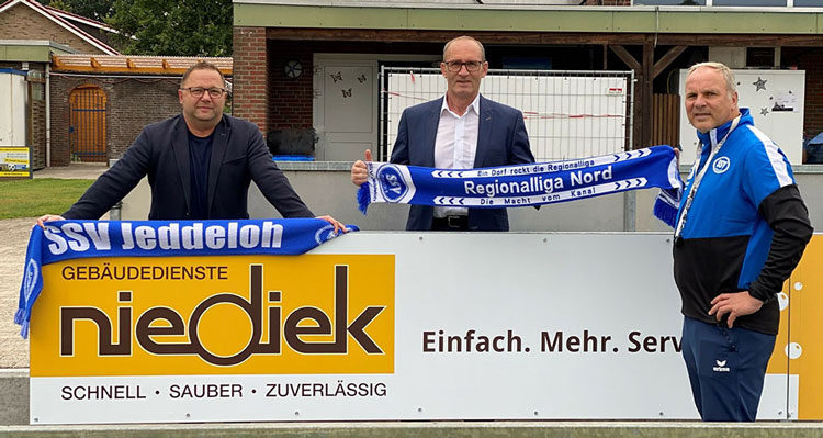 Niediek Nord steigt als neuer Sponsor beim Fußball Regionalligisten SSV Jedeloh II ein!